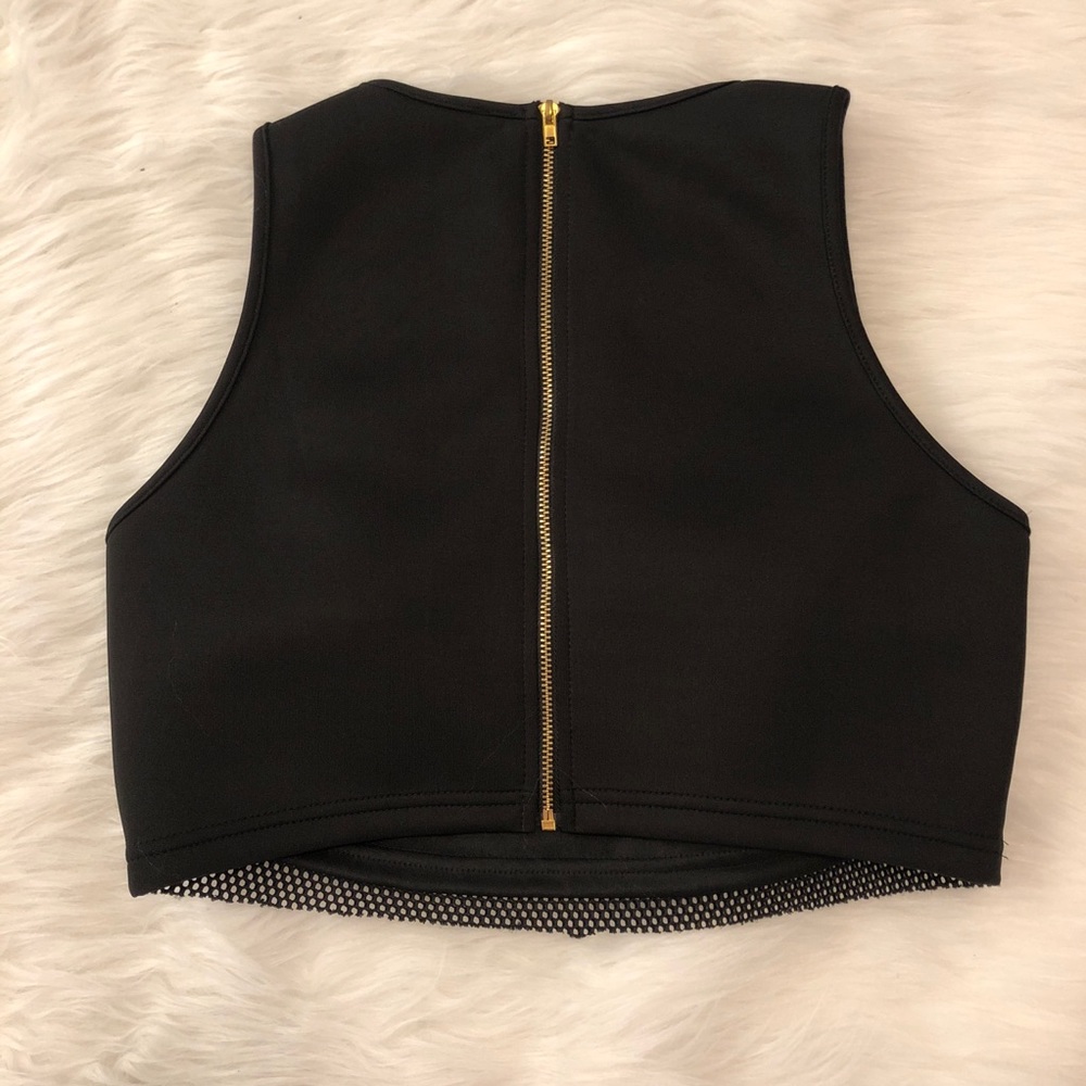 Forever 21 Black Fringe Crop Top - Picture 2 of 3